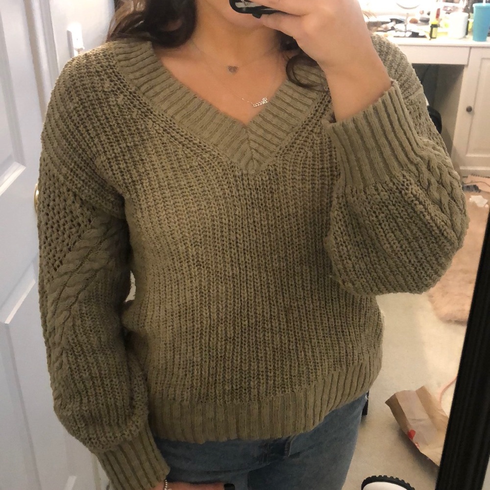 Green knit sweater